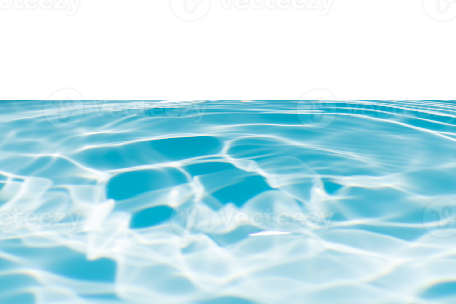 Defocus blurred transparent blue colored clear calm water surface texture with splashes and bubbles. Trendy abstract nature background. Water waves in sunlight with copy space. Blue watercolor shining png