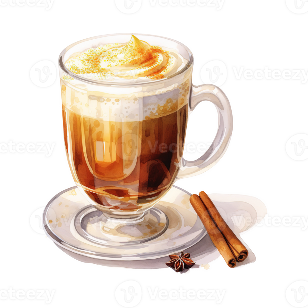 AI generated Hot Butter Rum, Beverages Illustration. Watercolor Style. AI Generated png