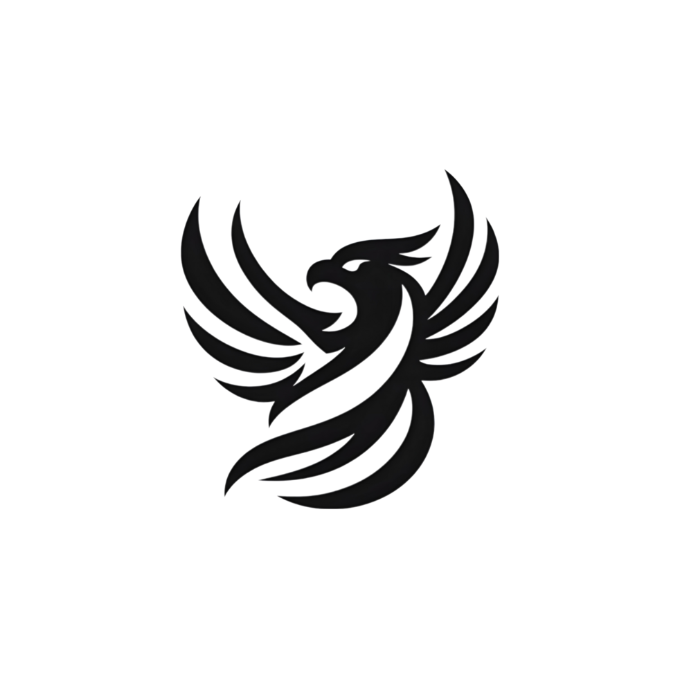 Facile conception de Aigle logo conception dans noir style sur transparent Contexte png