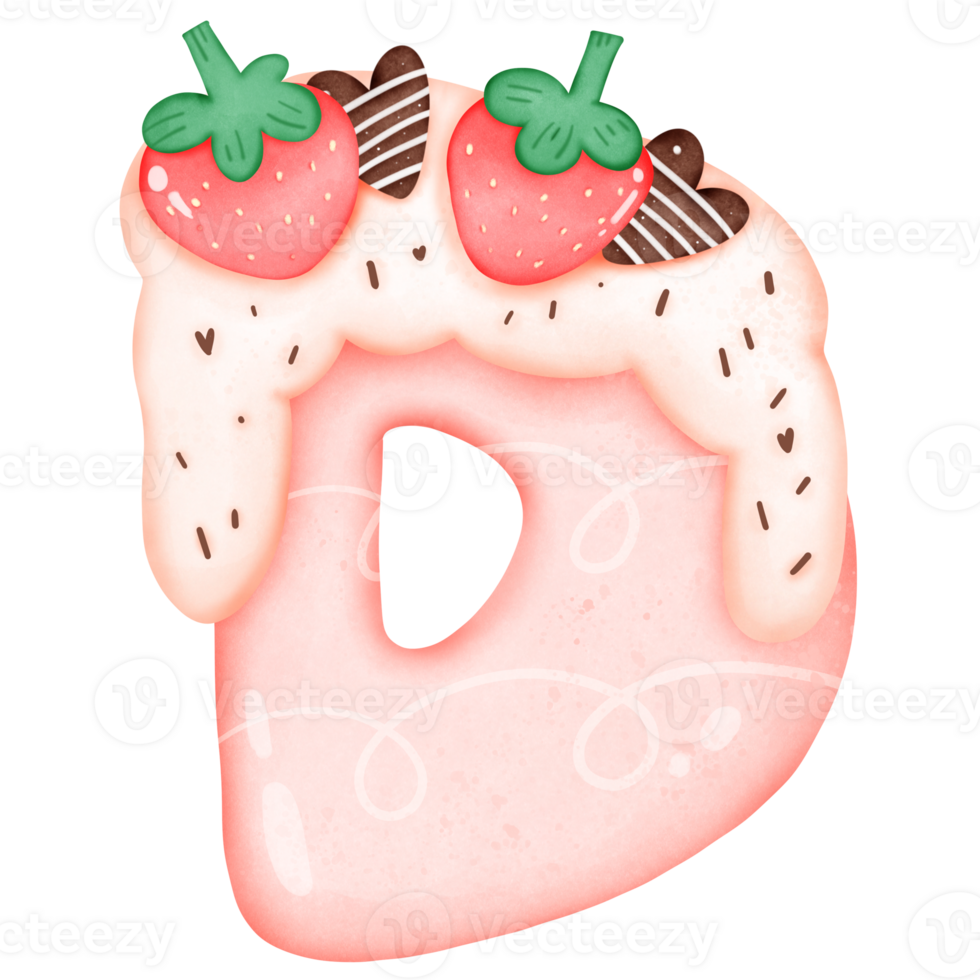 Strawberry and Chocolate alphabet D png