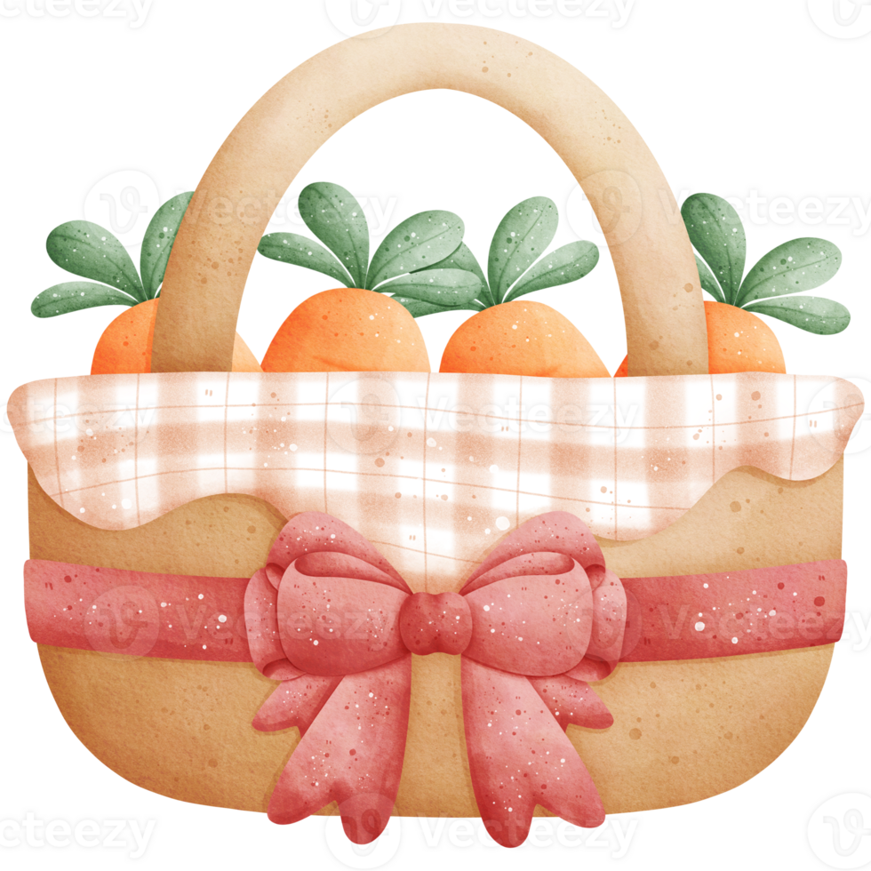Watercolor Carrot Basket Illustration 36619793 PNG