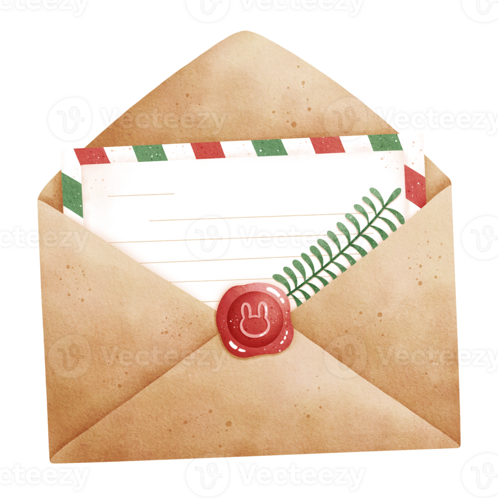 Watercolor Christmas Mail Illustration png