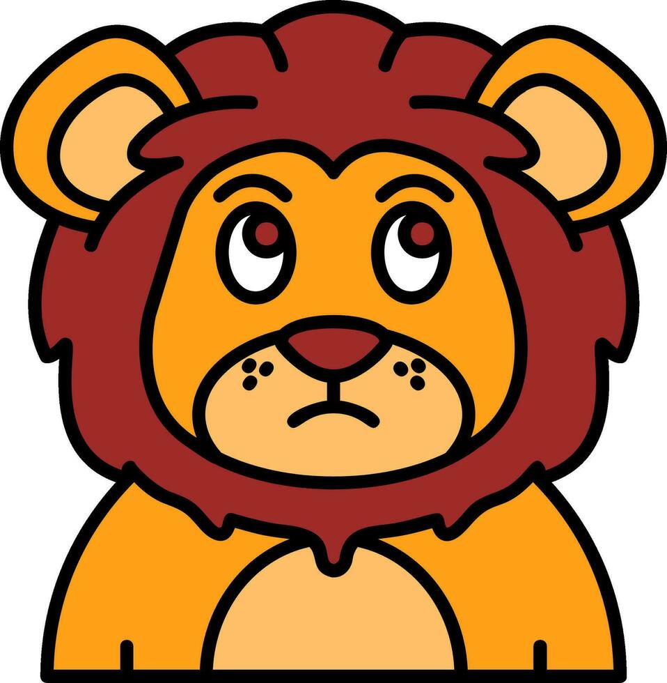 Sad Line Filled Icon vector