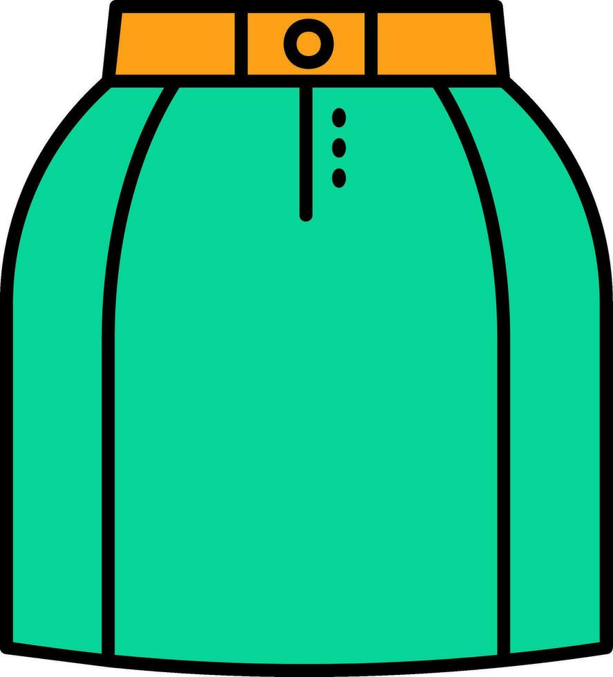 Mini skirt Line Filled Icon vector