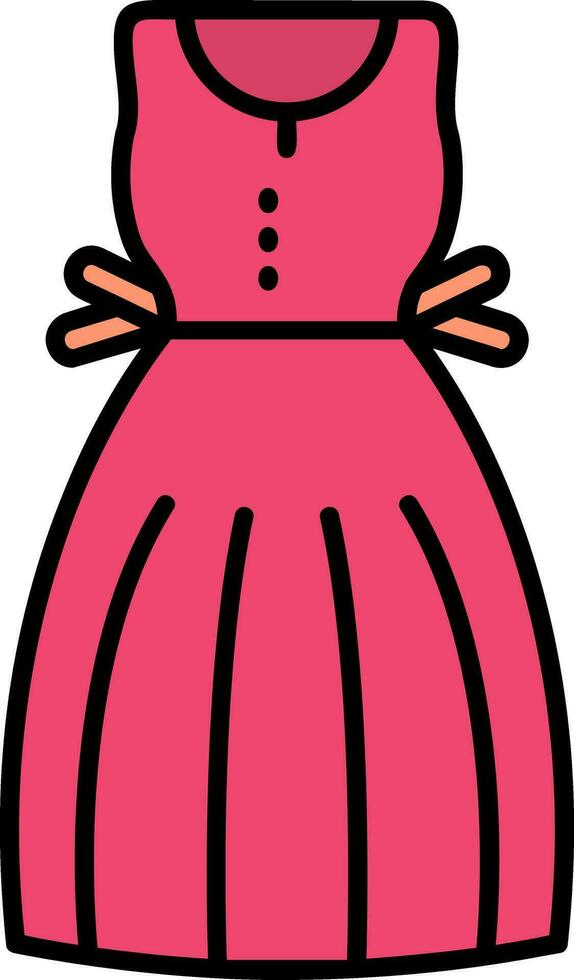 Sundress Line Filled Icon vector