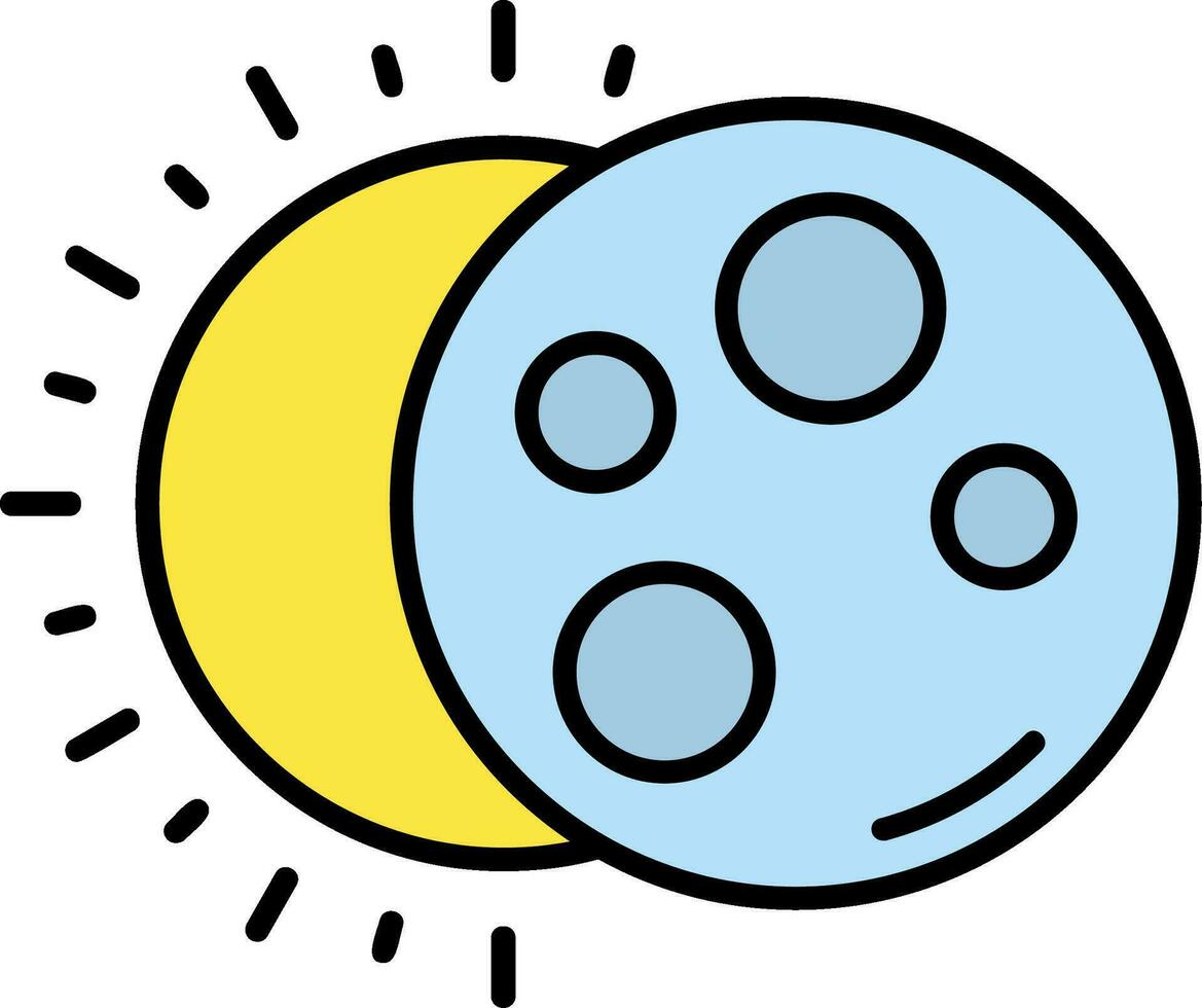 Eclipse Line Filled Icon vector