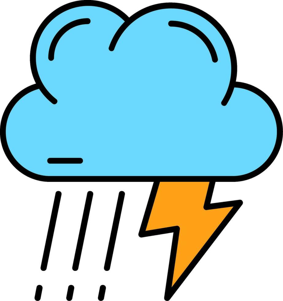 Thunder strom Line Filled Icon vector