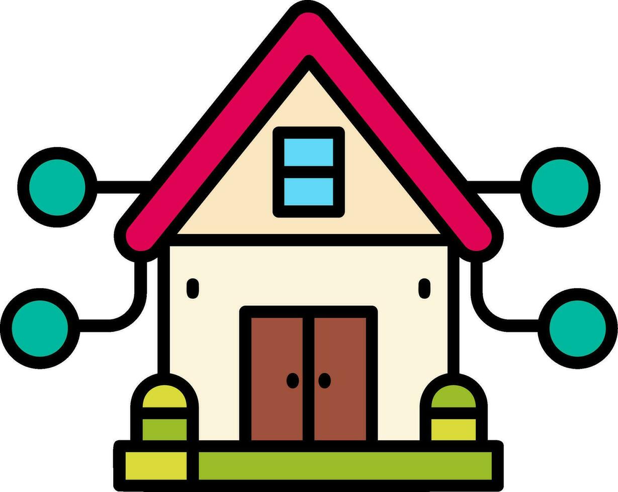 House Line Filled Icon vector