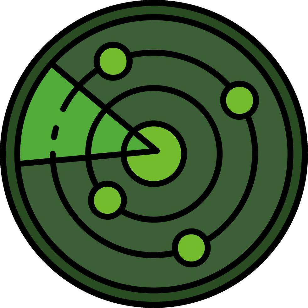 Radar Line Filled Icon vector