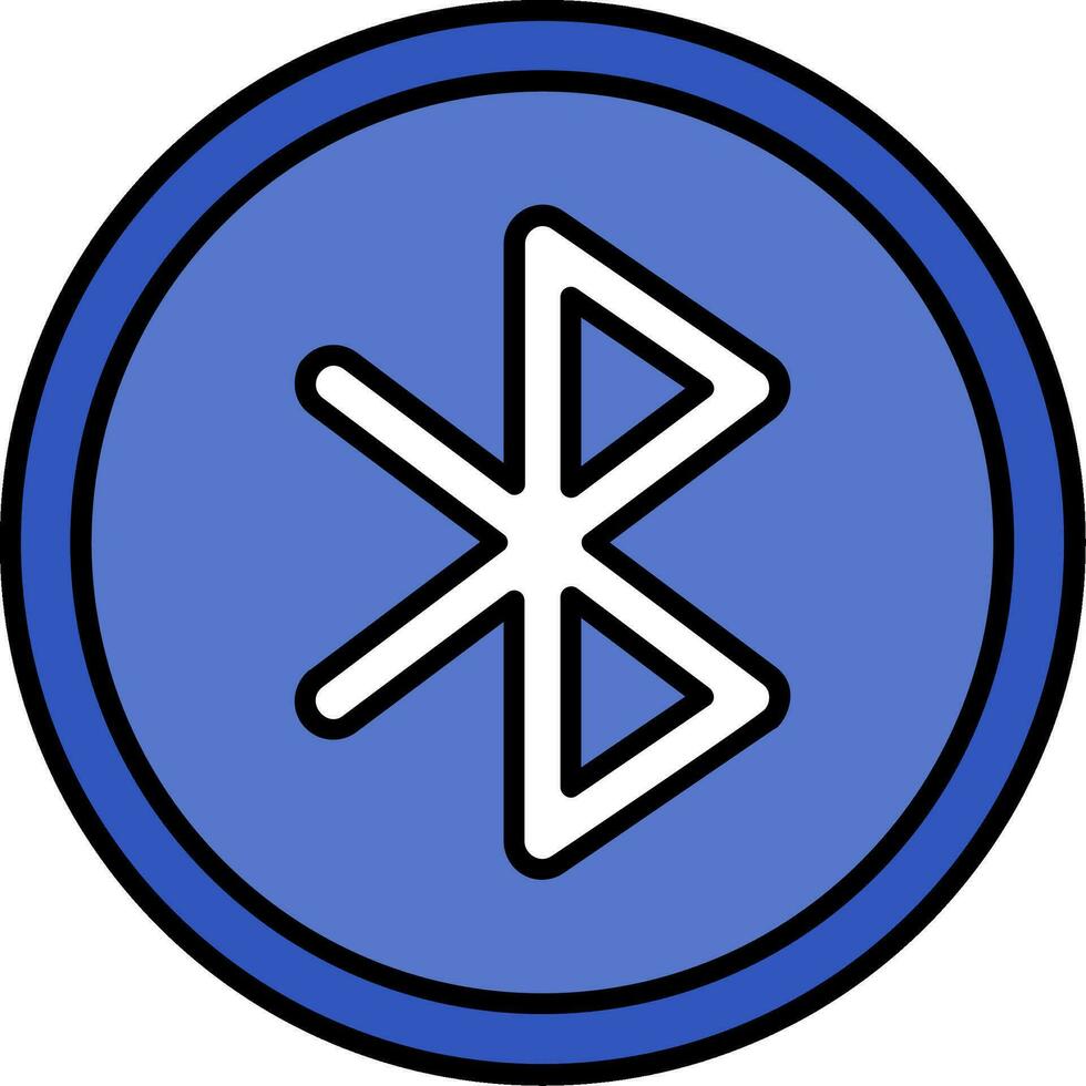 Bluetooth Line Filled Icon vector