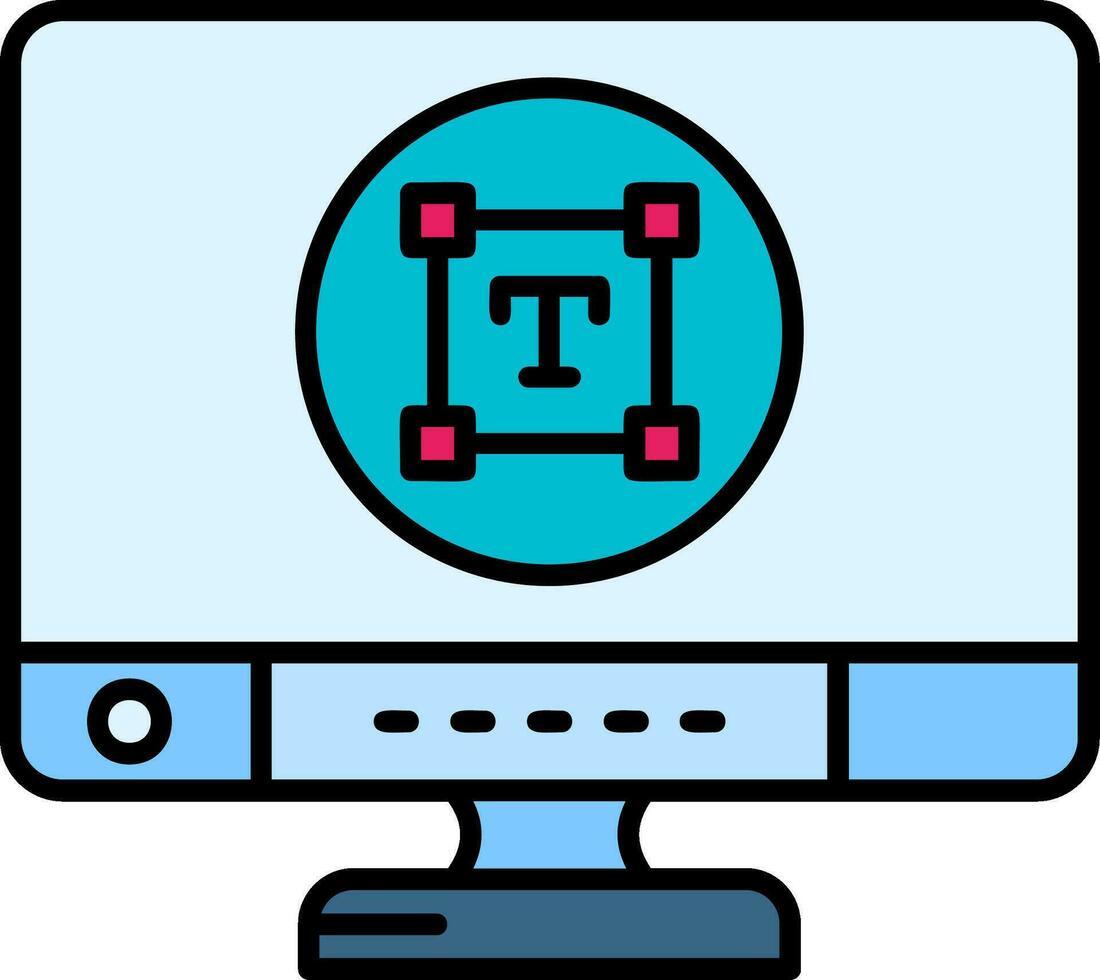Type Line Filled Icon vector