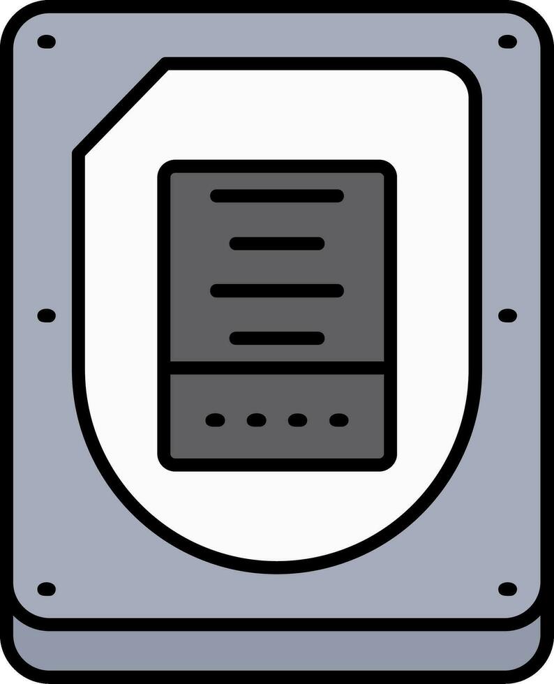 Disk Line Filled Icon vector