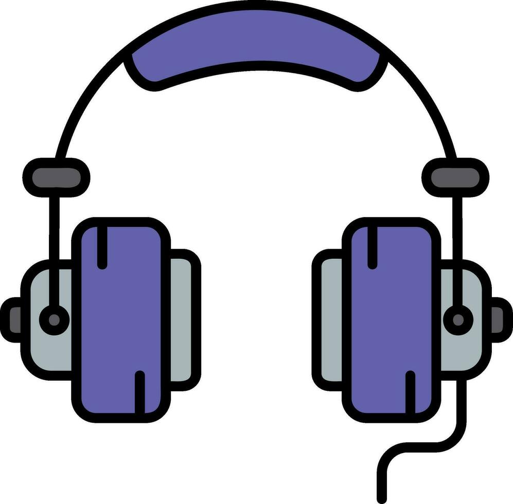 Headphone Line Filled Icon vector