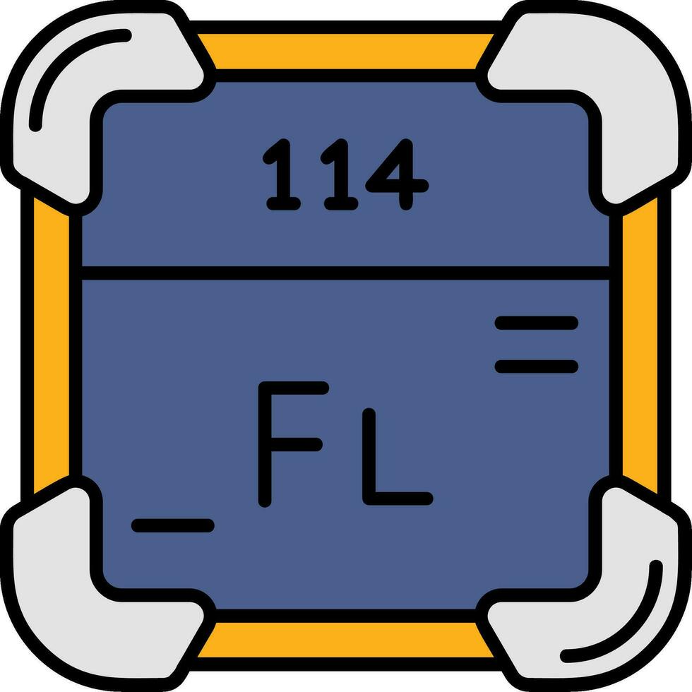 flerovium línea lleno icono vector