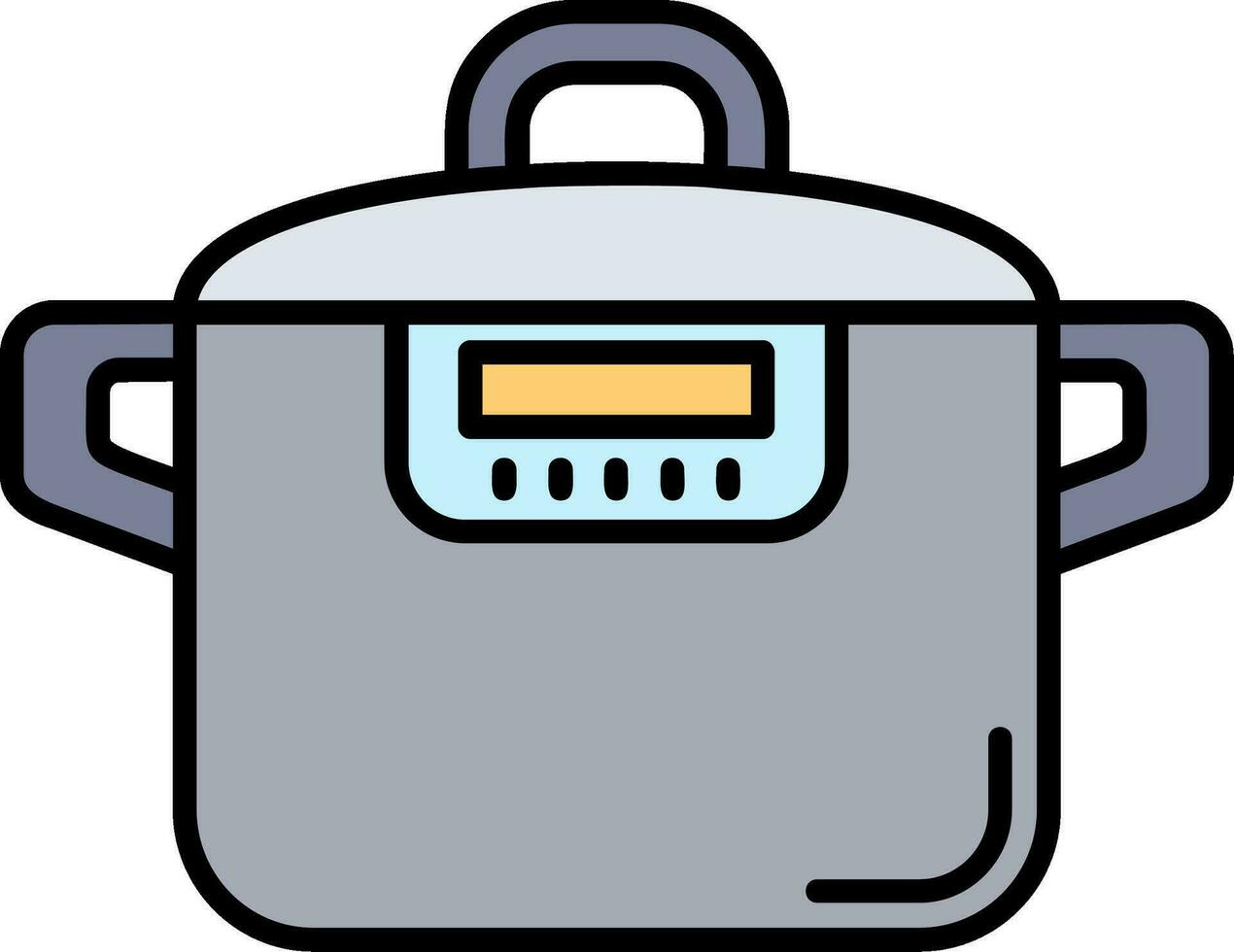 presión Horno línea lleno icono vector