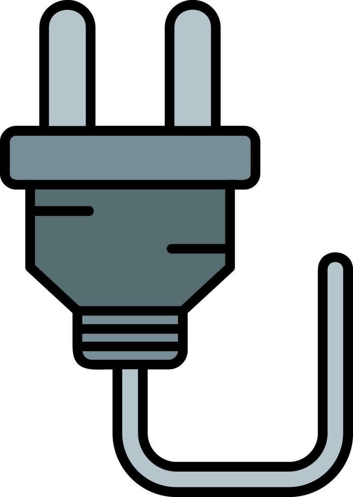 Plug Line Filled Icon vector