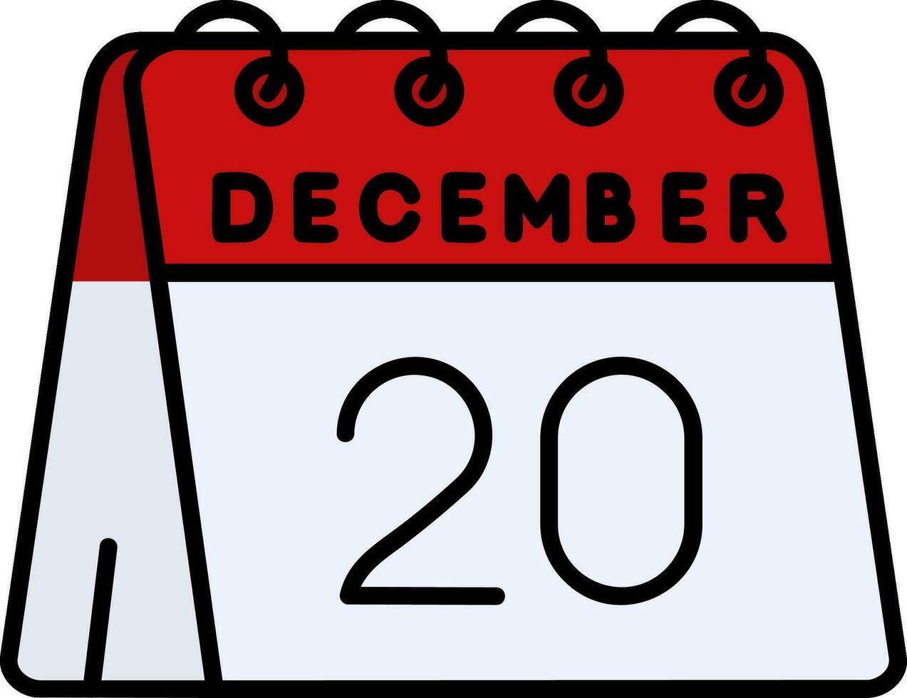 20th of December Line Filled Icon vector