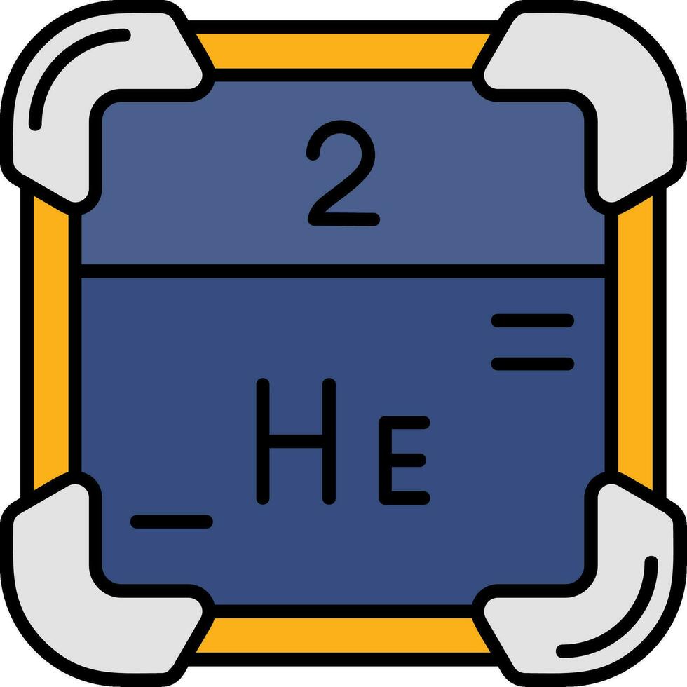 Helium Line Filled Icon vector