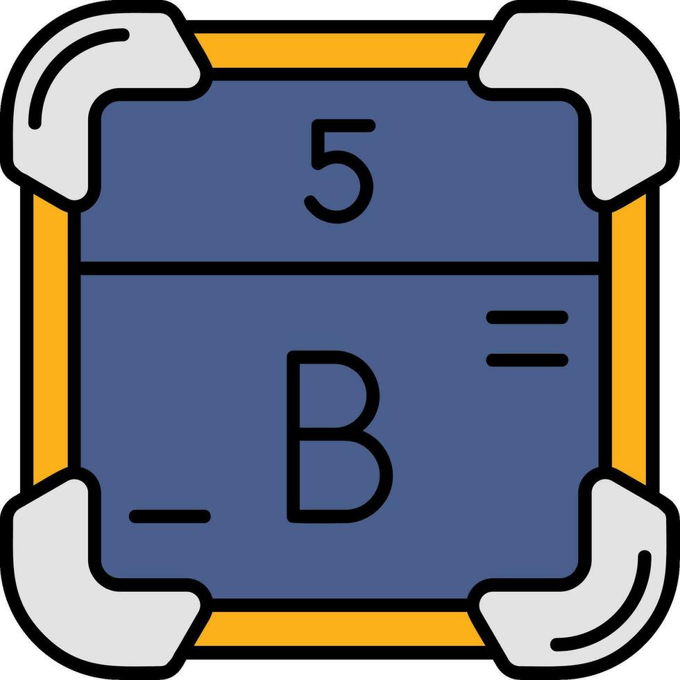 Boron Line Filled Icon vector