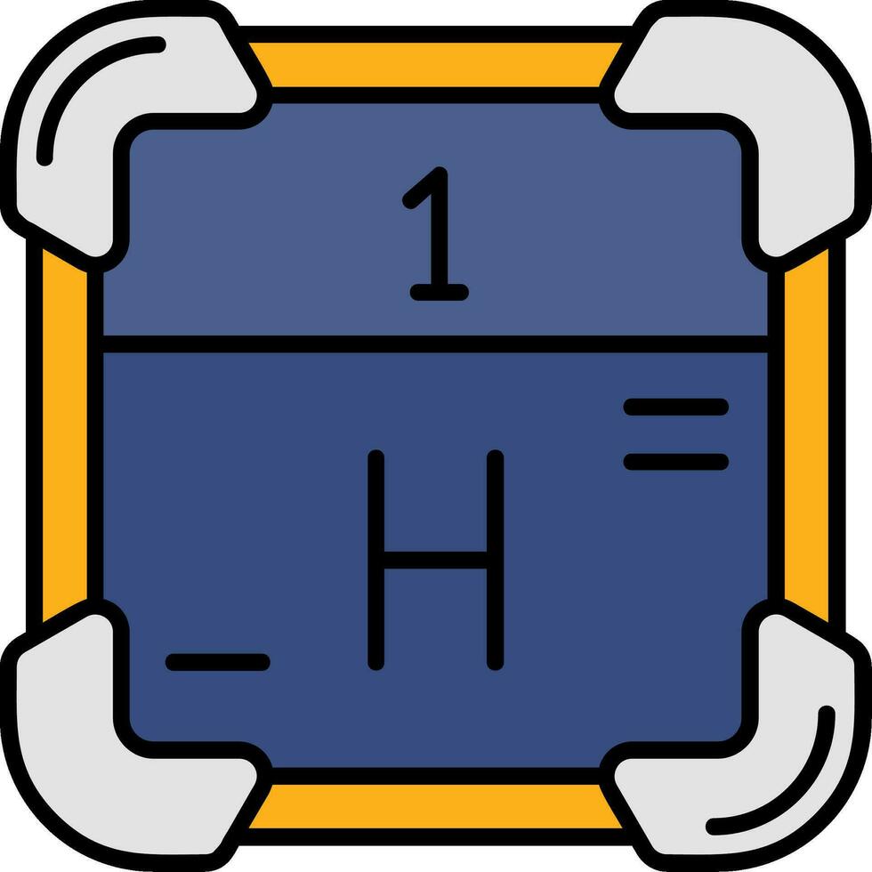 Hydrogen Line Filled Icon vector