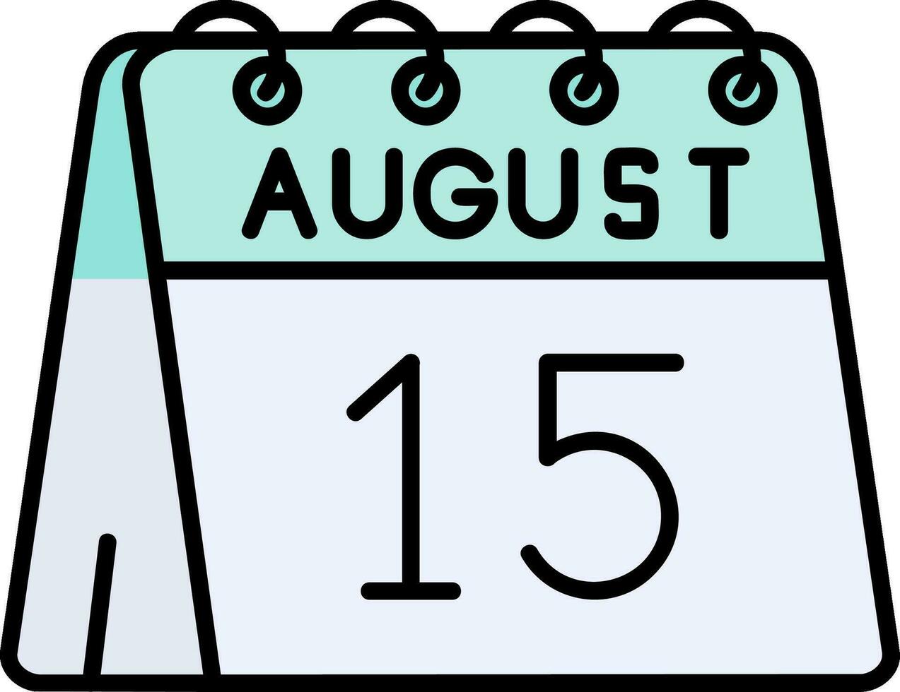15th of August Line Filled Icon vector