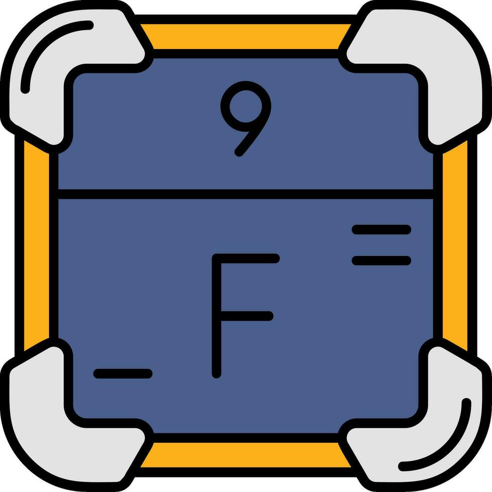 Fluorine Line Filled Icon vector