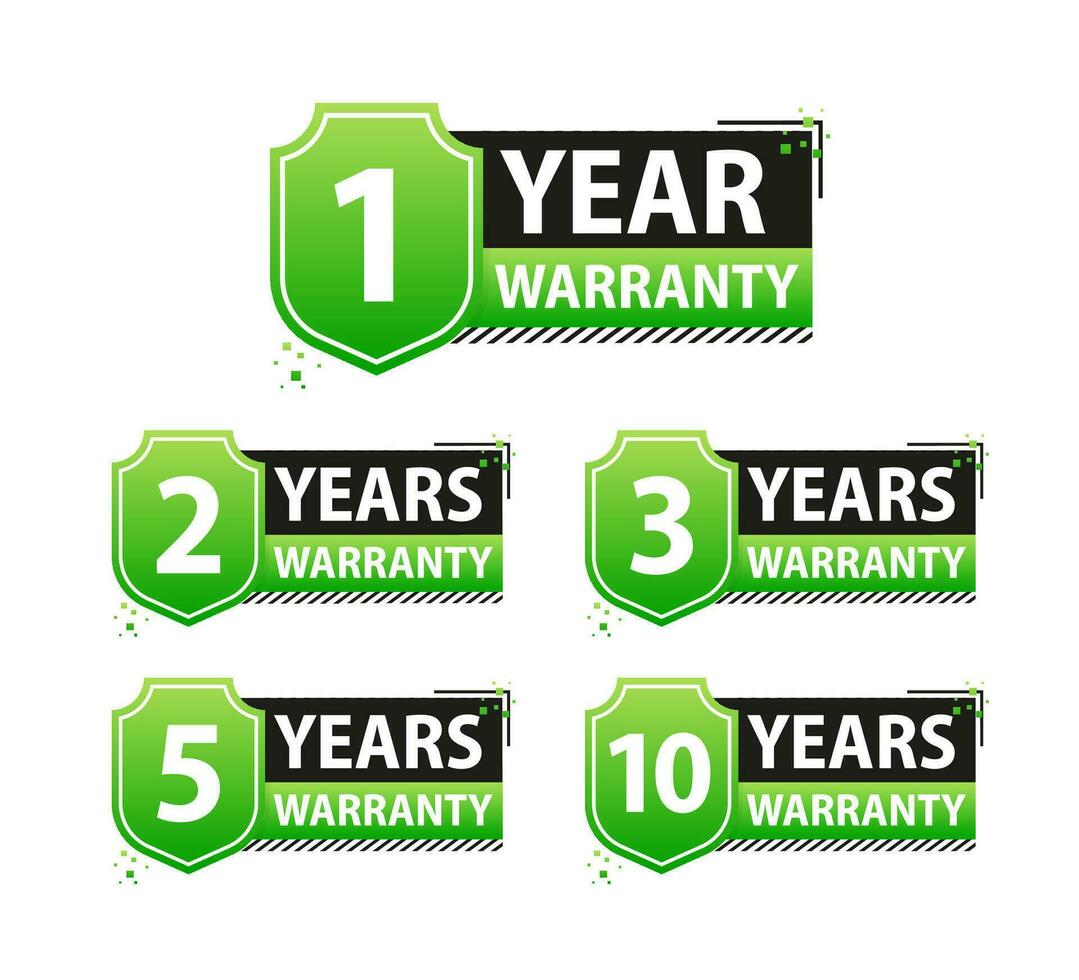 Years warranty shield label. Assuring Quality and Durability with Extended Warranty Coverage vector