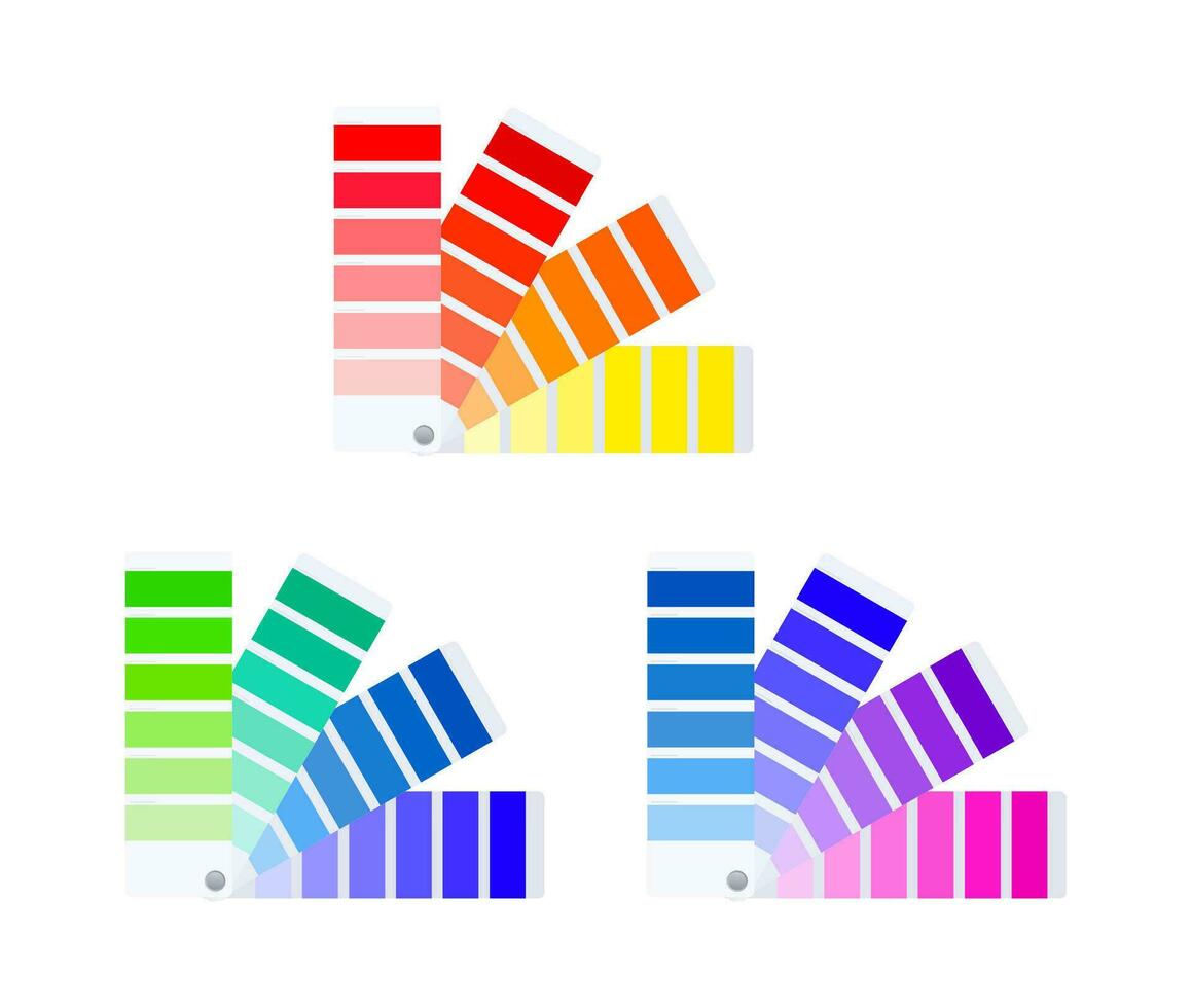 Color matching cards. Color guide with palette of paint samples vector