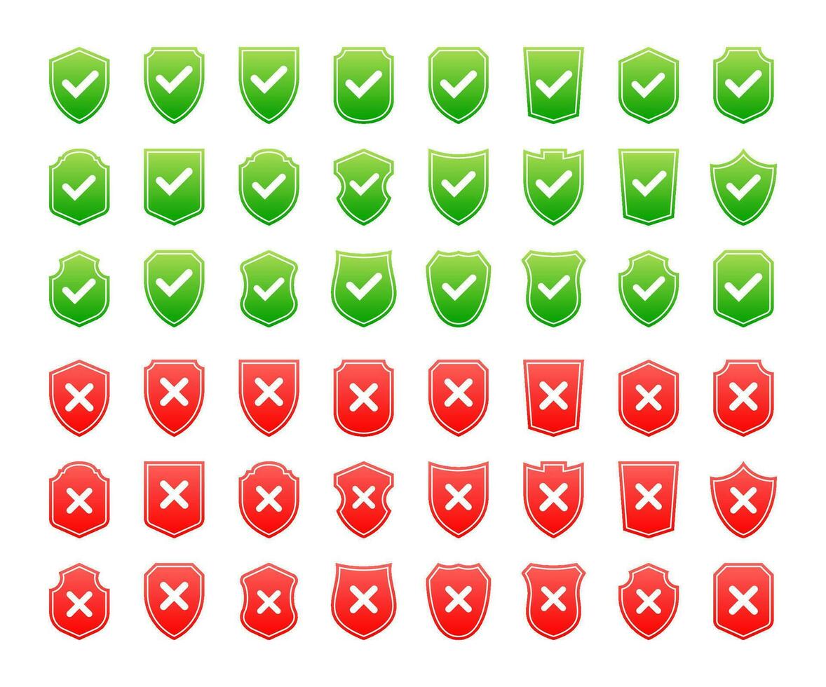Set of shields. Protect signs. Knight award. Security label vector