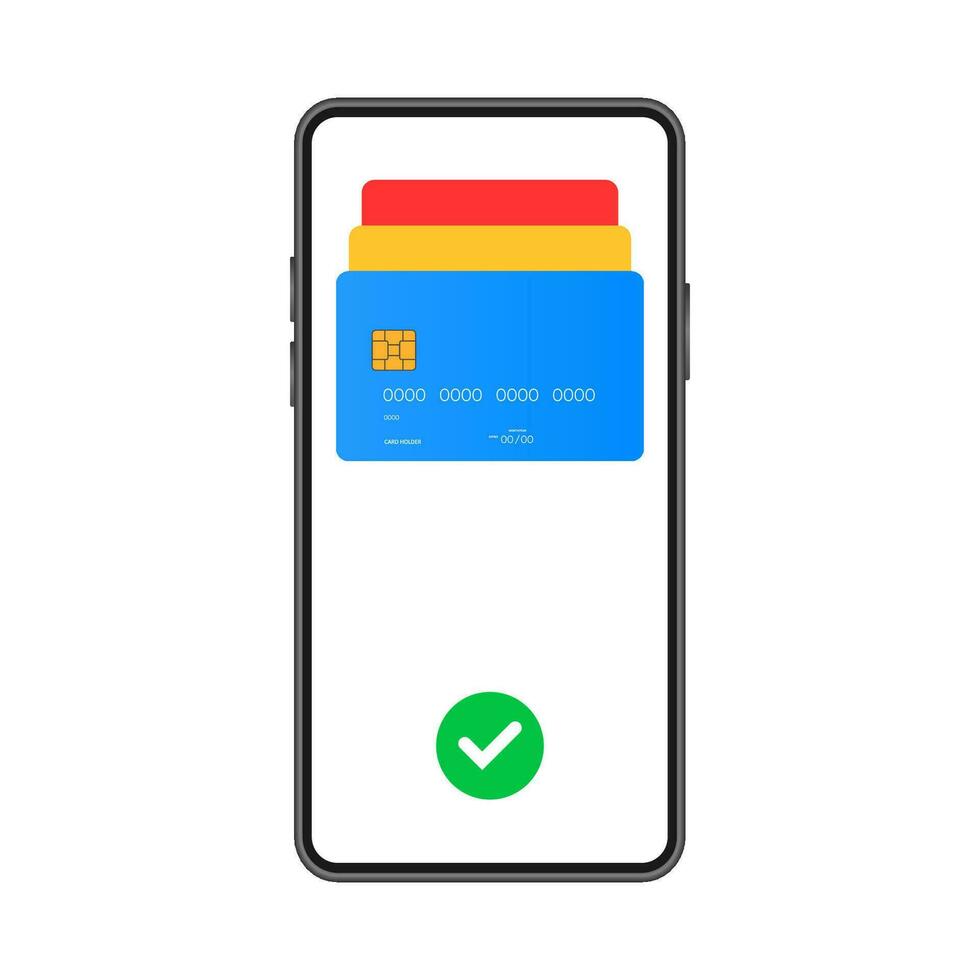 Pay money with mobile phone. Online Mobile payment. Payment from smartphone vector