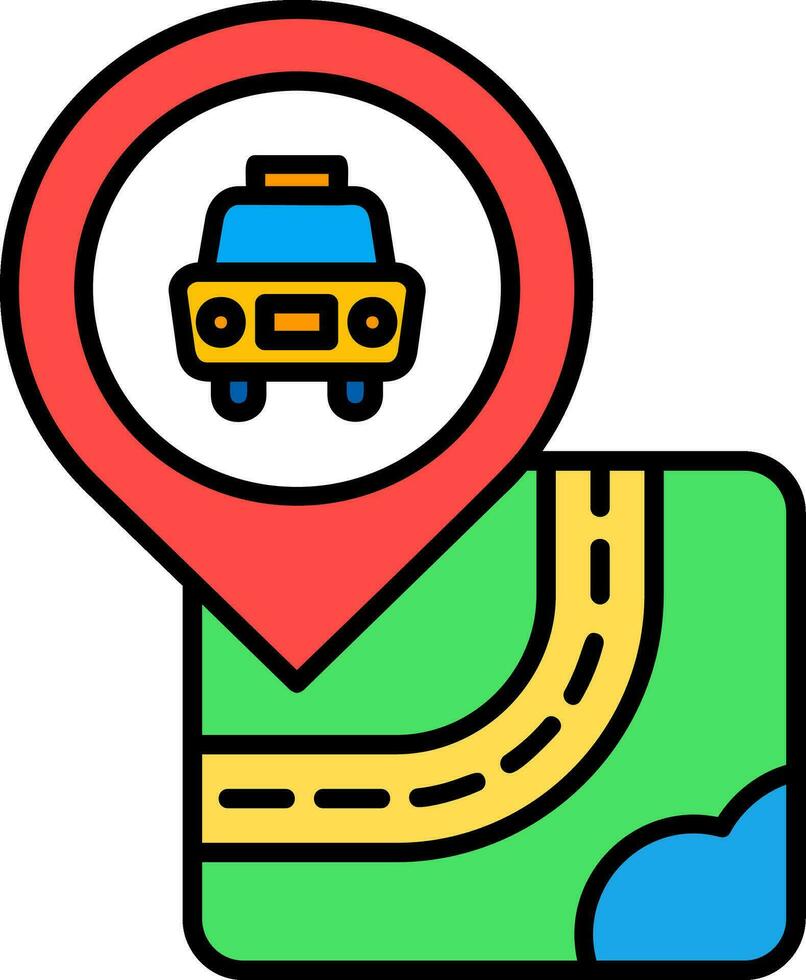Taxi Line Filled Icon vector