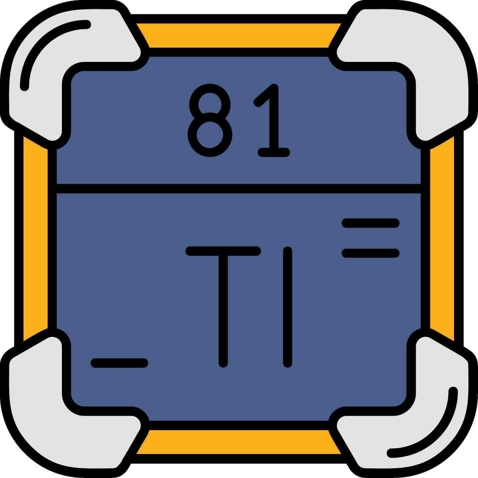 Thallium Line Filled Icon vector
