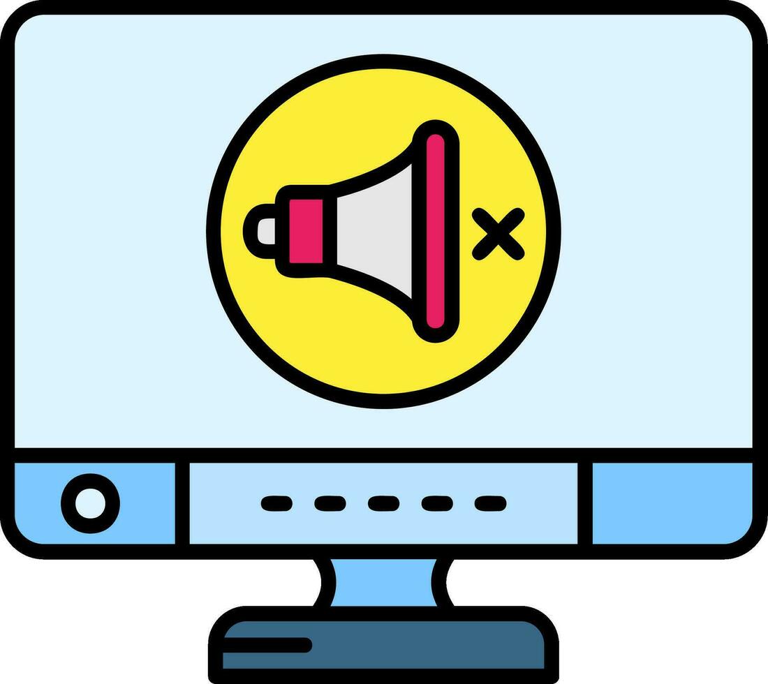 Mute Line Filled Icon vector