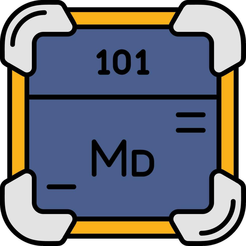 Mendelevium Line Filled Icon vector