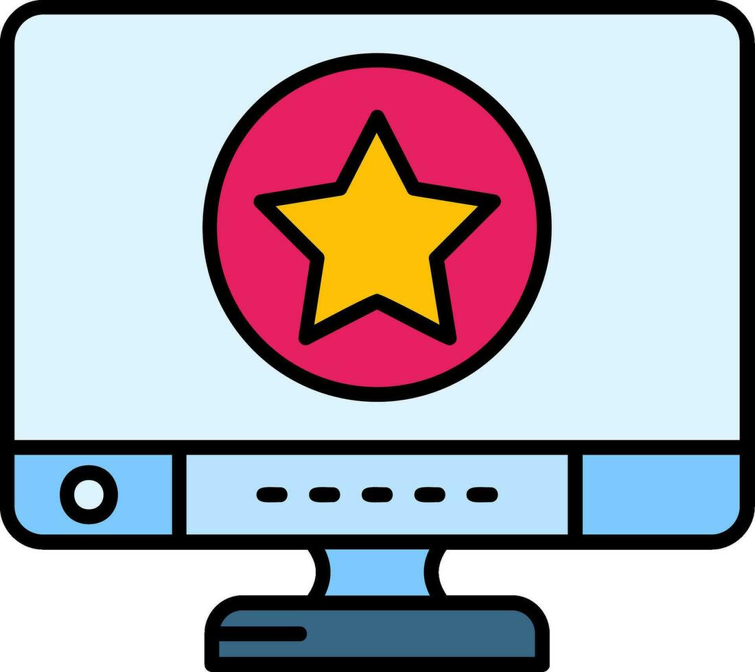 Star Line Filled Icon vector