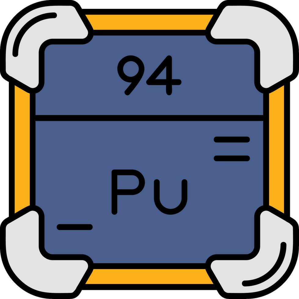 Plutonium Line Filled Icon vector