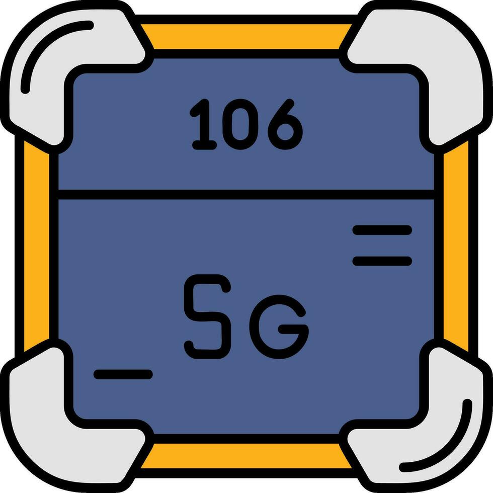 Seaborgium Line Filled Icon vector