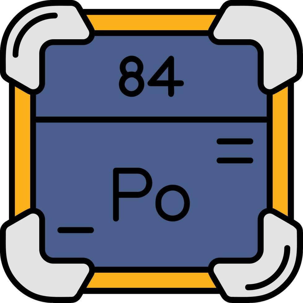 Polonium Line Filled Icon vector
