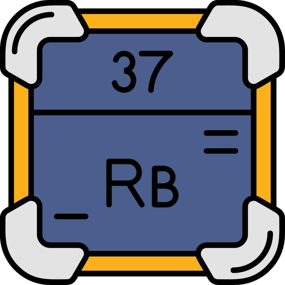 rubidio línea lleno icono vector
