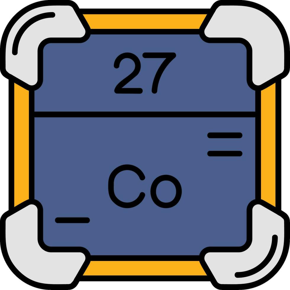 cobalto línea lleno icono vector