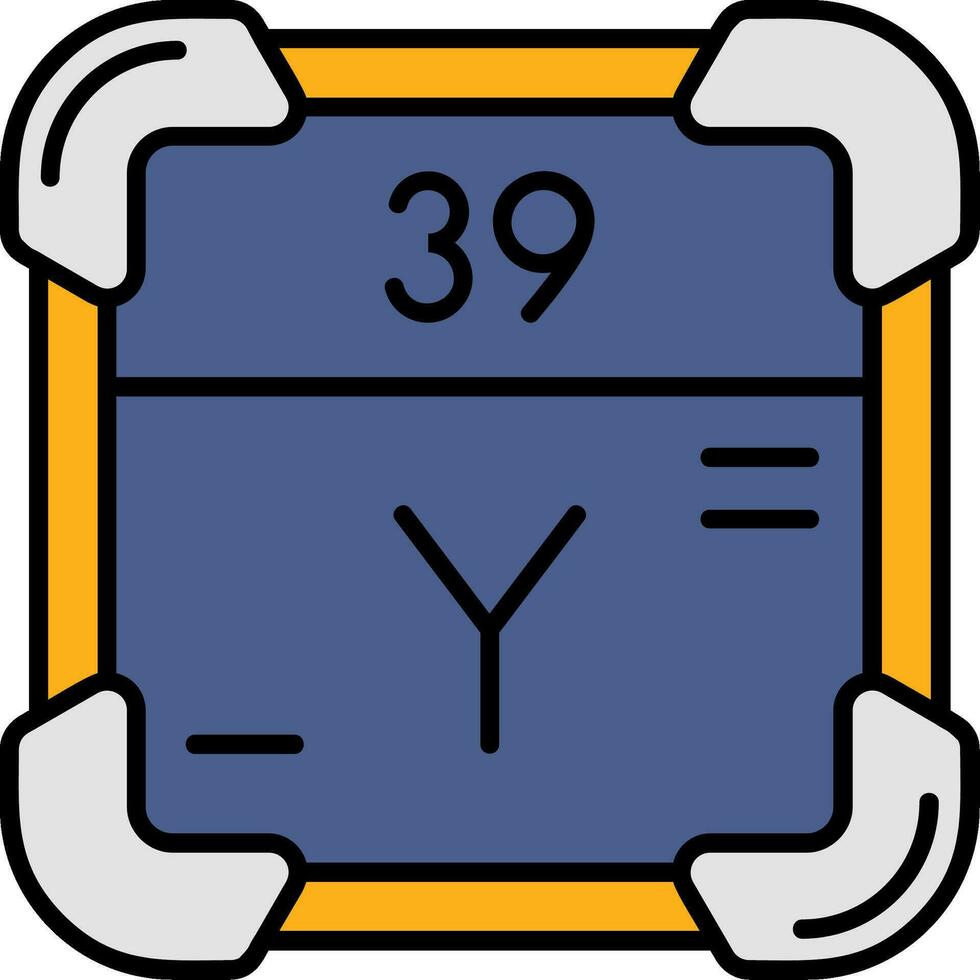 Yttrium Line Filled Icon vector