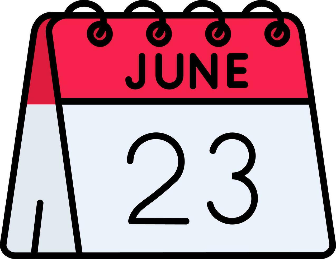 23rd of June Line Filled Icon vector