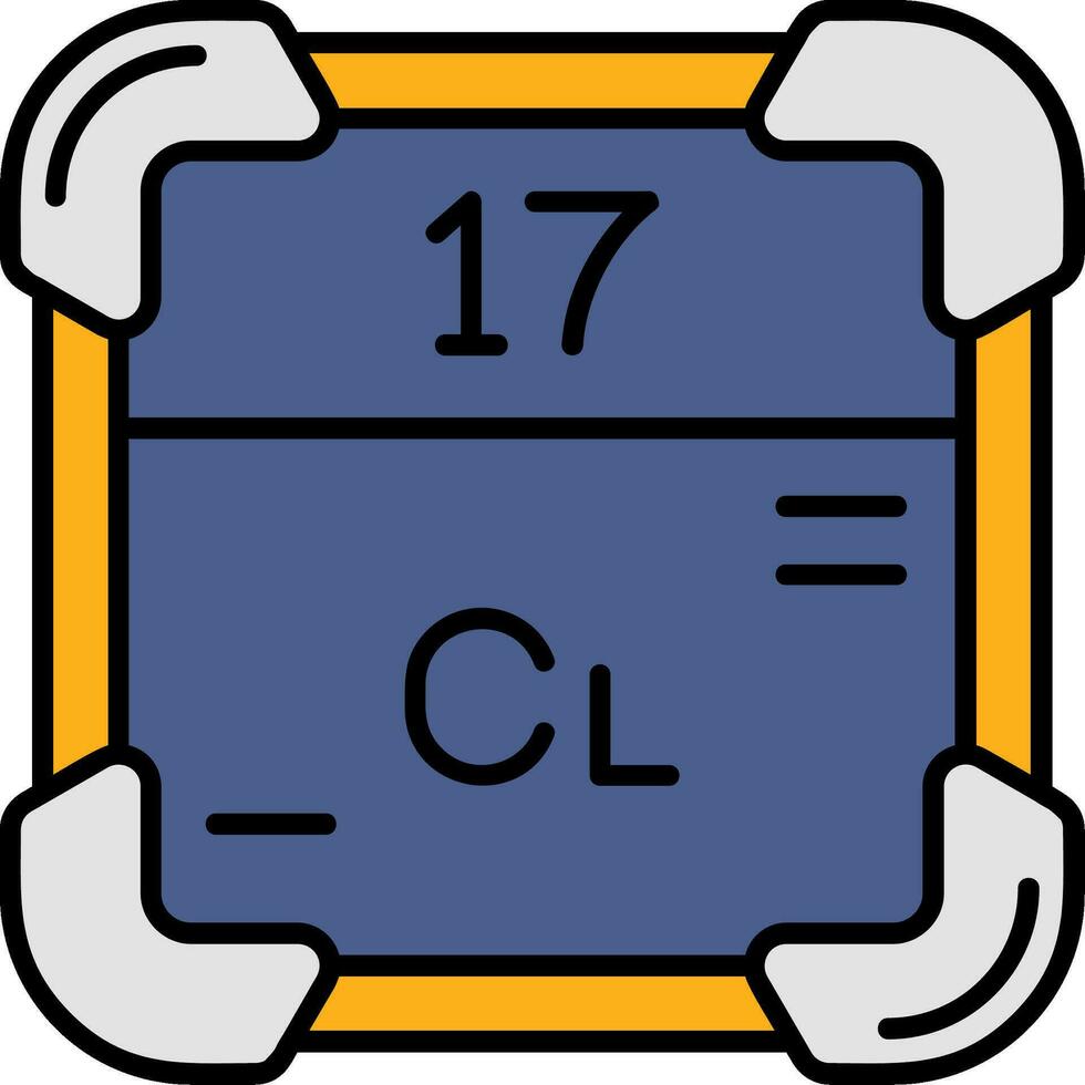 Chlorine Line Filled Icon vector