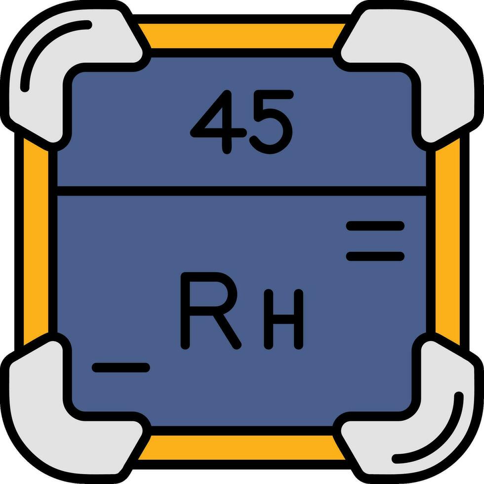 Rhodium Line Filled Icon vector