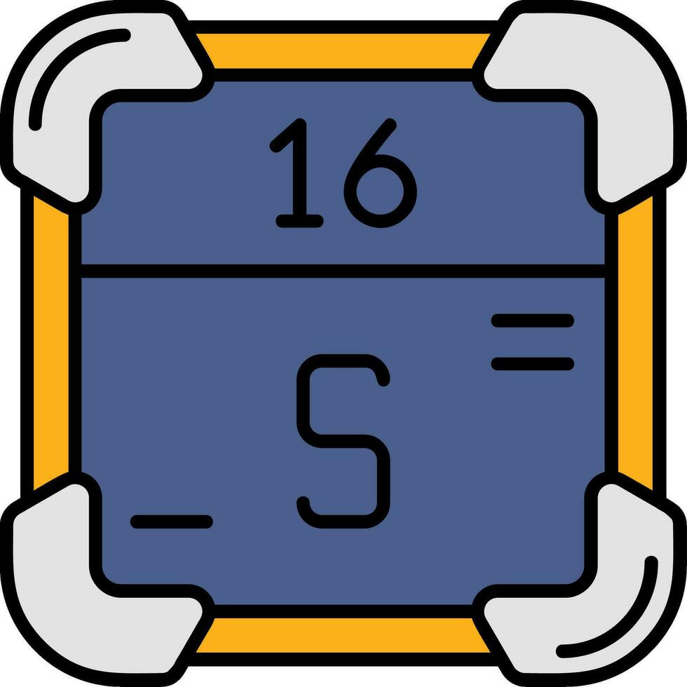 Sulfur Line Filled Icon vector