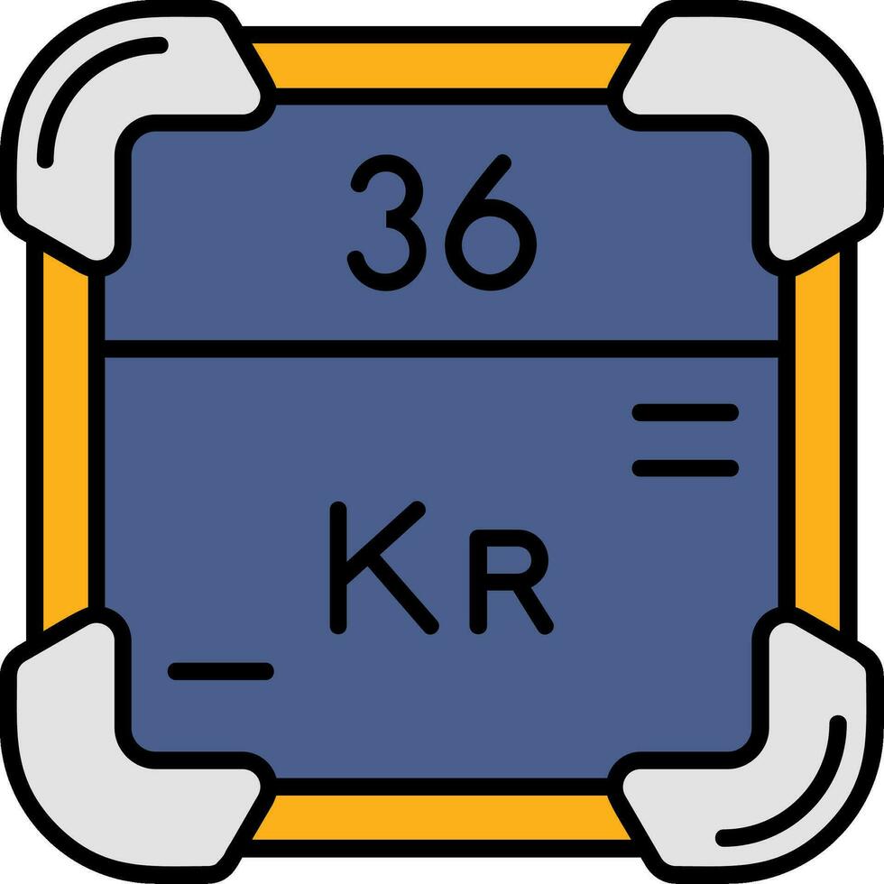 Krypton Line Filled Icon vector