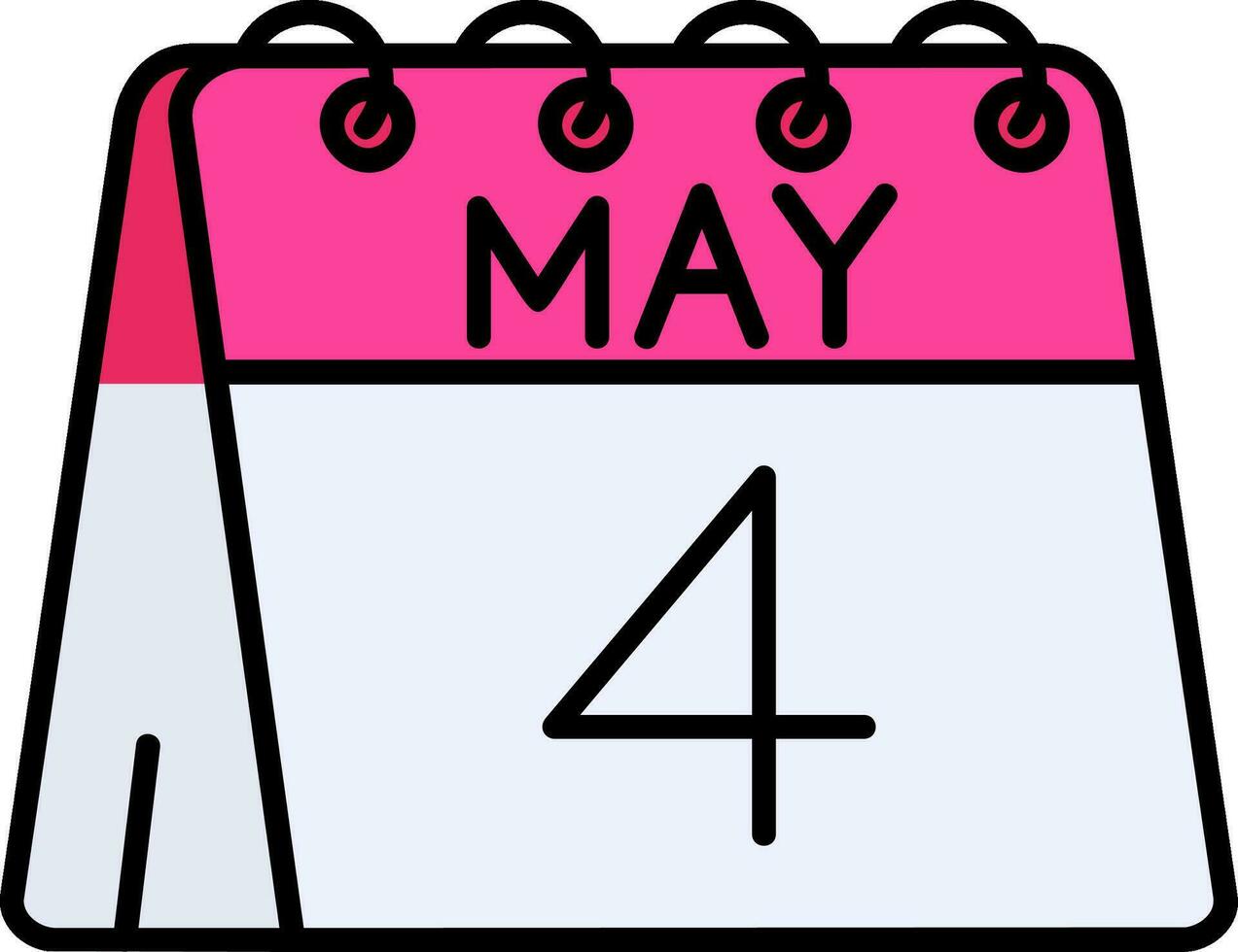 4th of May Line Filled Icon vector