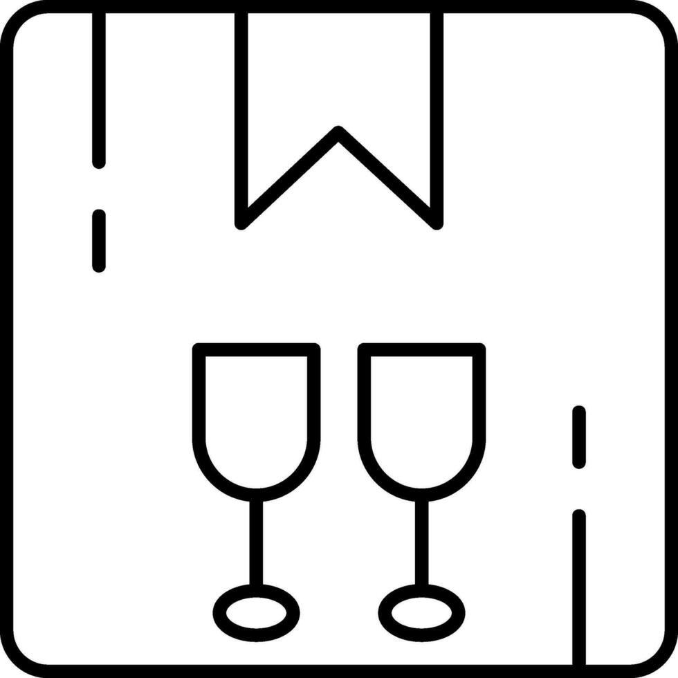 Fragile Line Icon vector