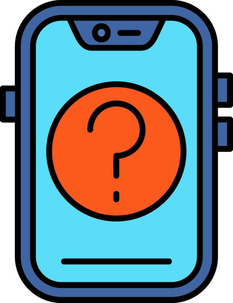 Question Line Filled Icon vector
