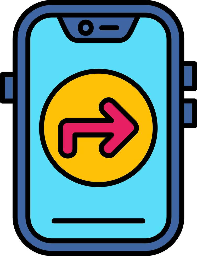 Direction Line Filled Icon vector